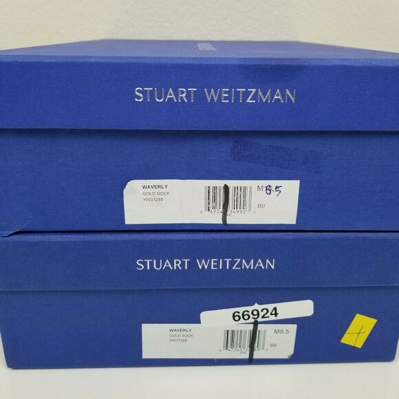 Stuart Weitzman Waverly Black Gold Sock Bootie Women's Sz 8.5 NWB $575 - Picture 10 of 10